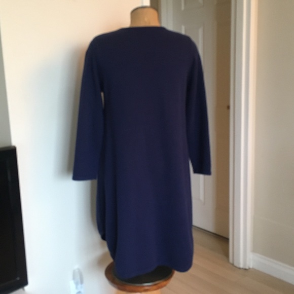 Med 8-10 Boho Heavy Cotton Knit Artsy A-Line Dress - Picture 6 of 7